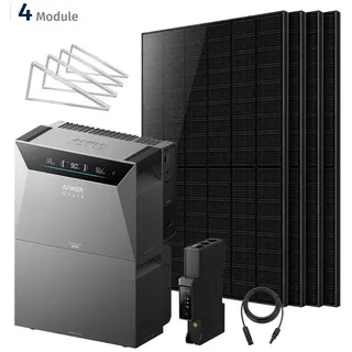 solarmars Balkonkraftwerk Bifazial 2000 W inkl. 4 x 500 W Solarpanel + BP5000 Speicher