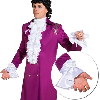 Amakando Ärmelaufschläge mit Rüschen Barock Stulpen Arm Edelmann Kostüm Zubehör Vampir Manschetten Volant Gothic Accessoire Mann Rokoko Armstulpen