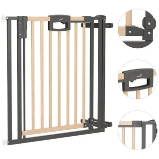 Geuther Treppenschutzgitter Easylock Wood Plus 84,5-92,5 cm natur/silber