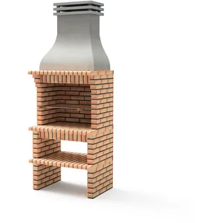 MAESTRO FERRETERO MF - Grillkamin Modell Luxor Royal Plus (Grau, Orange - 94 x 70 x 255 cm) REF: 3450 - Für Außenbereich