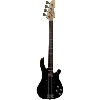 ELEKTROBASS - SCHWARZ - E-BASS MIT MASSIVHOLZKÖRPER - VISION SOUND GITARRE - LONG SCALE + KABEL - JB8B