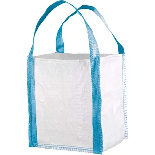 Safetytex Mini BIG-BAG weiß 40 x 40 x 45 cm - Tragfähigkeit 300kg - Entsorgung Bags für Abfälle, Baustoffe und Schüttgüter - Schüttgutbehälter - BigBag - Big Pack - Transportsack (5 Stück)