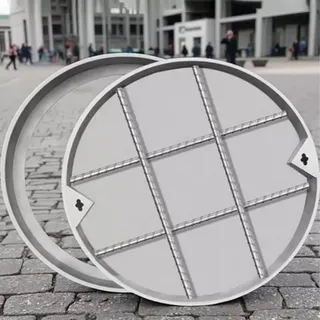 Deckel für versenkbare Klärgruben im Hof, runde, unsichtbare Abdeckung für Klärgruben im Außenbereich, Schachtabdeckung und Rahmen, robuste Klärgrubenabdeckungen, Dekoration für Terrassen,700mm/27.5in