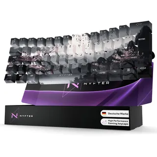 Nyfter - Premium Sakura V3 Keycaps ISO 60% und 75% Custom Keycaps ISO Layout für Mechanische Tastaturen (60%)
