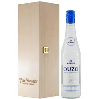 Mitakos Ouzo mit Geschenk-Holzkiste