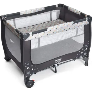 Costway Baby-Reisebett grau
