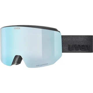 Uvex lace ATTRACT FM Skibrille mit Magnetwechselscheibentechnologie und Anti-Fog-Beschichtung für Damen und Herren - black/ice-green - one size