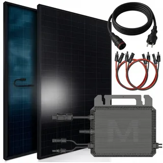 sunniva Balkonkraftwerk Full Black Bifazial 800 W inkl. 2 x 460 W N-Typ Glas-Glas Bifacial Module