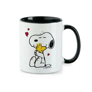 ONOMATO! Tasse Peanuts Snoopy Woodstock, aus Keramik schwarz