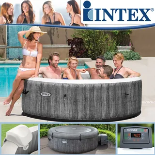 Intex PureSpa Bubble GreyWood XXL Deluxe 216 x 71 cm grau 28442