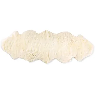 Fellhof Lammfell doppelt naturweiss ca. 190x60x5 cm - beige