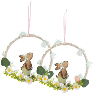 Pearl Oster-Fenster- & Tür-Deko mit Hase, LED-Beleuchtung und Timer