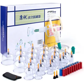 Kangzhu Schröpfglas-Set mit Vakuumpumpe, 27-tlg.