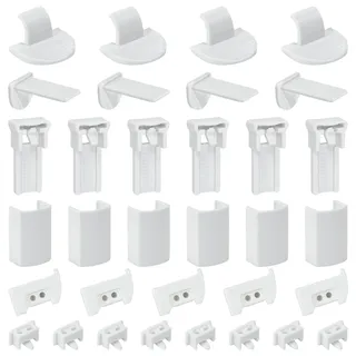 VGECEE 20kit 120Stk Plissee Ersatzteile Set Klemmträger, Klemmfix Halterung | Kleben Klemmträger Plissee Zubehör Ohne Bohren, Plissees Halterung Ersatzteile, für Fensterläden Jalousien