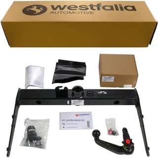 Westfalia Abnehmbare Anhängerkupplung für VW Transporter T5/T6 (Kasten/Kombi) (BJ 10/2009-09/2019) - nur für Fzg ohne Vorrüstung - im Set mit 13-pol. fzg.-spez. Westfalia Elektrosatz