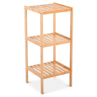 Badregal & Standregal, Bambus, 3 Böden, 79 cm hoch, Standregal aus Holz & Aufbewahrungsregal für Bad, Küche oder Wohnraum | Raburg Keda