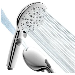 luxuskollektion Wassersparender Duschkopf mit Stoppfunktion 7+2 Strahlarten ABS Chrome