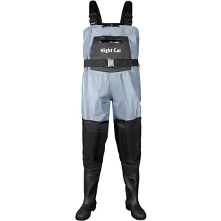 Night Cat Wathose Herren Damen Frauen Wathose mit Stiefeln wasserdichte Atmungsaktive Crosswater Blau Waders