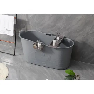 Mobile Badewanne für Erwachsene XL Ideal für das kleines Badezimmer 120 * 53 * 62cm Stylisch und Stimmungsvoll (Grau)