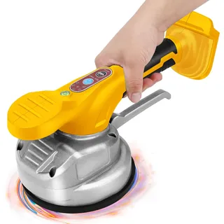 Fliesenvibrationsmaschine Kompatibel mit DeWalt Akku, Fliesenleger-Vibrationsgerät mit 13cm Saugnapf, 6 Gänge Automatische Nivelliermaschine für 30-120cm Bodenfliesen Wandfliese