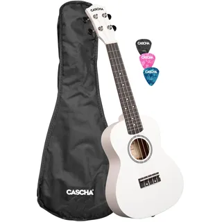 Cascha Concert Ukulele Linden White (incl. Bag, 3 Picks)