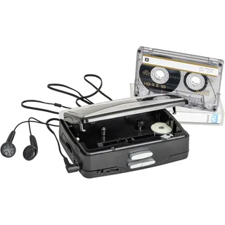 Reflexion WMR01BK Tragbarer Kassettenspieler Schwarz-Silber