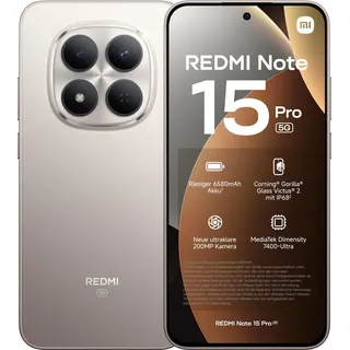 Xiaomi Redmi Note 15 Pro 5G 8 GB RAM 256 GB Titanium Color