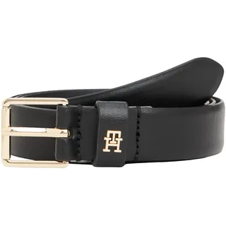Tommy Hilfiger Damen, Gürtel SQUARE 2.5 cm Go Ledergürtel schwarz, (Black), 75 cm