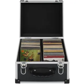 vidaXL CD-Koffer für 40 CDs Aluminium ABS Schwarz