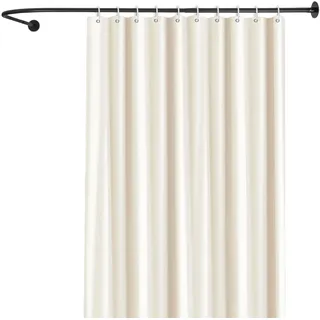 Duschvorhangstange Ohne Bohren, Edelstahl Eck Duschstange L Form, Verstellbare 70-95x105-165cm, Duschvorhang für Badezimmer Badewanne Toiletten (Schwarz)