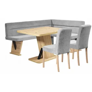 Home Affaire Eckbankgruppe »Laros Sitzgruppe, Eckbank, Stühle, Tisch« Set, 4tlg Set, perfekt für Küche, Esszimmer, Wohnzimmer, Bestseller, grau