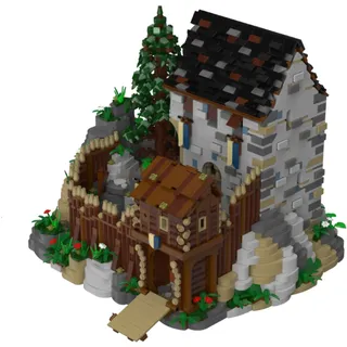 BlueBrixx Pro 108712 – Burg Blaustein, 5321 Klemmbausteine, Burg Blaustein Set Geschenk für Architektur und Mittelalter Fans, Standardsteine, Bausteine der Burg Blaustein-Serie