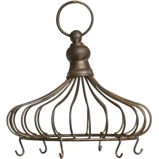 ETC kleine dekorative Kräuterkrone mit 6 Haken im Landhausstil Dunkelbraun dm= 19,5 cm