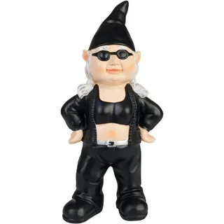 Brubaker Gartenzwerg Biker 24 cm Schwarz