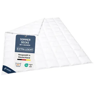 casimum Daunendecke »PREMIUM« – 10% Federn, Größe: 135x200 cm, Extra leichte Sommerdecke 90% Daunen, Made in Germany