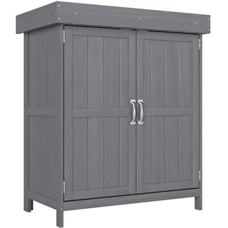 Outsunny Gartenschrank 74 x 43 x 88 cm Dunkelgrau