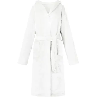 vidaXL Bademantel Hoodie Weiß XXXL Flanell