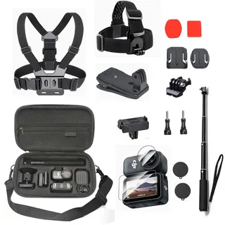 Fotoleey Zubehör-Set für DJI Osmo Nano - mit Transporttasche, Brusthalterung, Kopfgurt, Rucksack-Clip, Mini-Verlängerungsstange und Halterungen