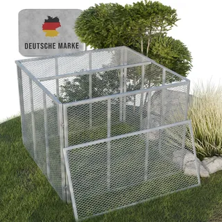 Heimfleiss® Komposter Garten Metall 750L 100x100x75 cm + Deckel - Verzinkt
