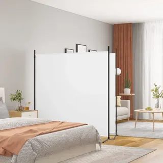 HOMIUSE 348x180 cm Raumteiler Paravent Trennwand Balkon Sichtschutz Raumteiler Innen Paravan Room Divider Paravent Outdoor Garten ZubehöR Terrassen-SichtschutzWeiß