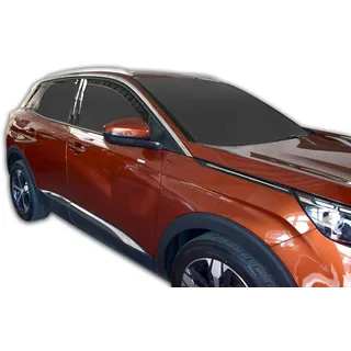 J&J AUTOMOTIVE HEKO Windabweiser für Peugeot 3008 5-Türer 2017-2024, 4tlg | 4 HEKO Windabweiser für Peugeot 3008 5-Türer, PMMA, Fensterkanal.