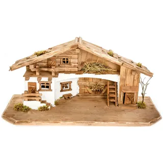 Holz und Gartentrends Große Weihnachtskrippe (W11)-Krippe Krippenstall Weihnachten-Weihnachtskrippen