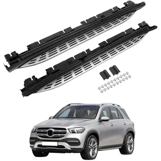 ISINEVER Trittbretter Seitenbrett Set Kompatibel mit Mercedes Benz GLE W167 V167 2019-2024, Belastbar bis 360KG, Seitenschweller mit Halterung, Aluminium Schweller, rutschfest, robust, Links & Rechts