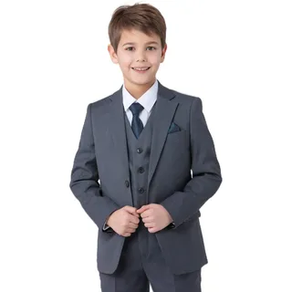 SANDER STELLAN Festlicher Kinderanzug Jungen Anzug Kommunionanzug 6-teilig grau - 158