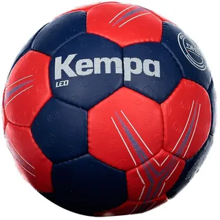 Kempa LEO Handball Trainingsball und Spielball, Handball für Kinder und Erwachsene - strapazierfähig und griffig von Größe 0 bis Größe 3, ocean blau/lighthouse rot