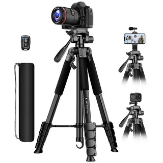 Victiv 2026 Upgrade Kamera Stativ, 174cm Verstellbares Camera Tripod, mehr Stabilität und Komfort, Aluminium Dreibein Stativ mit 3-Wege-Kopf für DSLR Canon Nikon Sony, Fotostativ für iPhone Smartphone