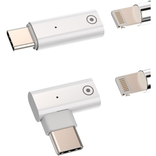 Lightning auf USB C Adapter Apple Pencil 1. Generation Ladekabel Stecker (2Pack) Pen Ladeadapter USBC Kabel Zubehör für iPad Stift Type C Mutter Lightning Männlich Charger ip-1D-L