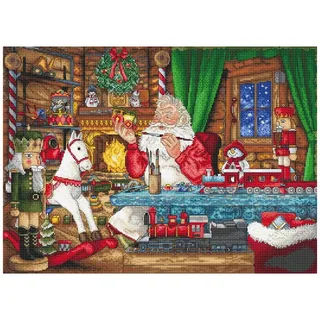 Letistitch Kreuzstich Stickpackung Wir bereiten uns auf Weihnachten vor Zählmuster