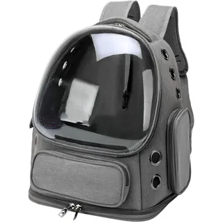 Katzenrucksack mit transparenter Kuppel, bis 7 kg | Atmungsaktive Tragetasche für Katzen & Kleine Hunde | Großer Innenraum für Reise, Wandern, Outdoor (42 cm Höhe) (C)