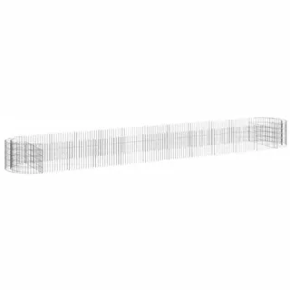 vidaXL Gabionen-Hochbeet Verzinktes Eisen 600x100x50 cm